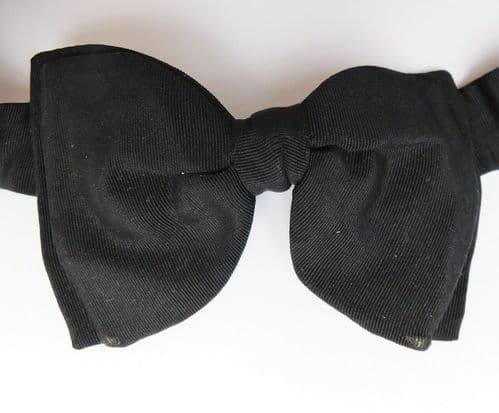 Boned buckle bow tie plain black vintage mens evening wear mid 20th century CM